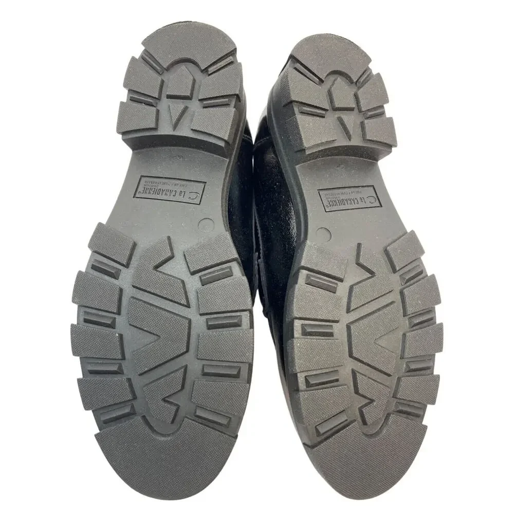 La Canadienne Douglas Platform Loafer Womens 10 M‎ Black Patent Leather